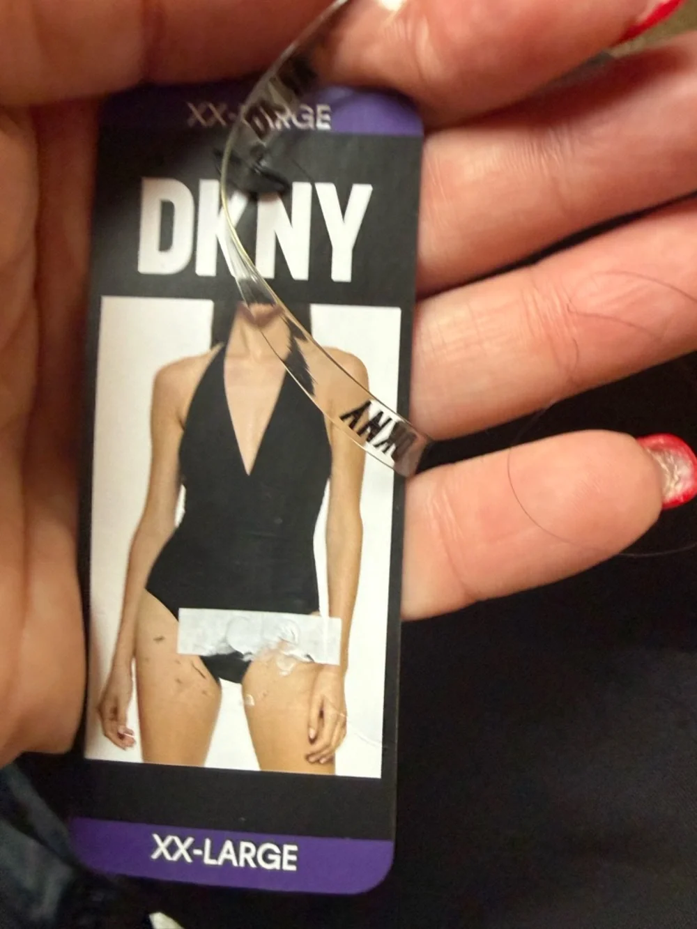 Black Halter One-Piece Swimsuit by DKNY with tummy control - Picture 4 of 5